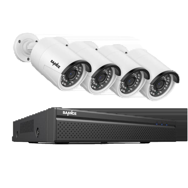 Sikkerhedskamera System, 8MP Opløsning, Nattesyn Op Til 30m, 2T, 8CH 4Stk 5MP-c