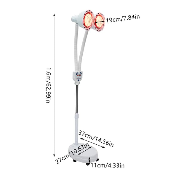 Infrarød Terapi Varmlampe, 275W Effekt, 360° Justerbart Design, HVID