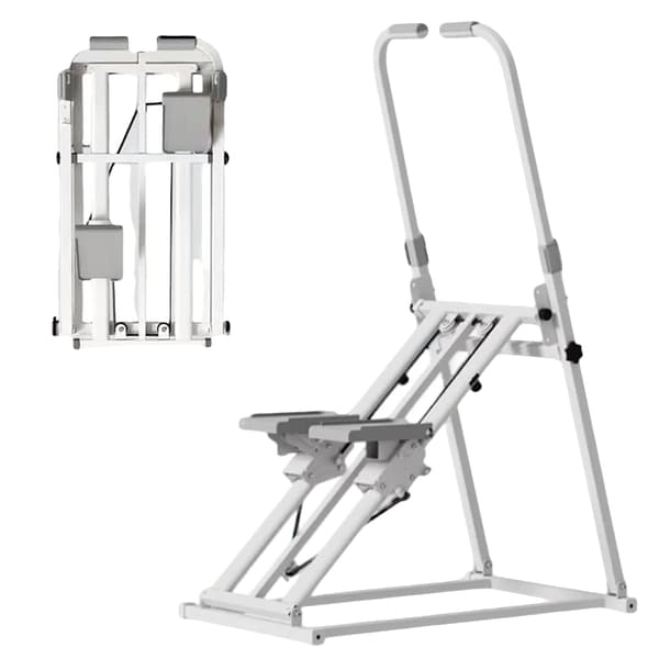 Stepper Maskine, Justerbar Modstand, Pladsbesparende Design, Hvid