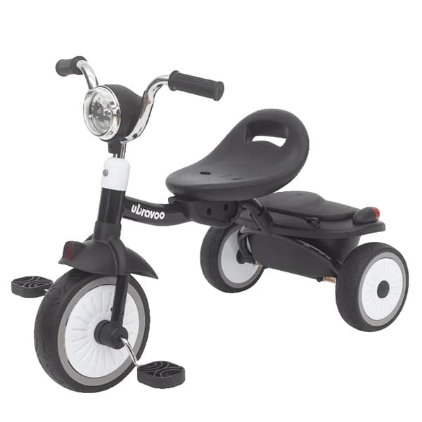 Trehjulet cykel, Foldbart design, Justerbart sæde, Sort