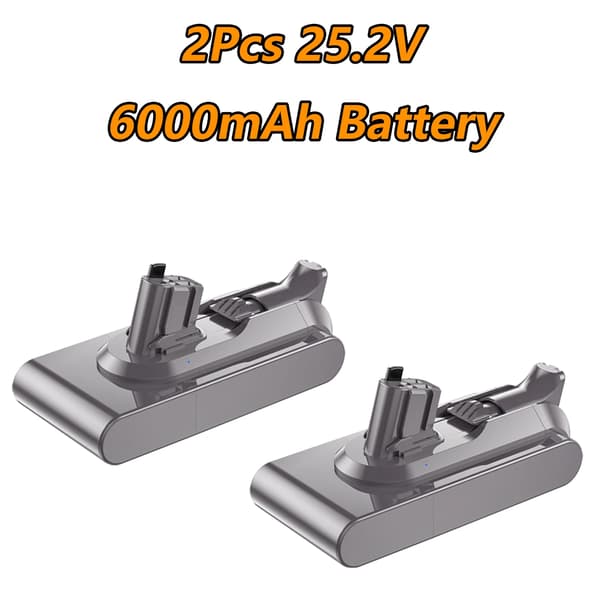 Ladattava pölynimurin akku, 25,2V jännite, 6000mAh kapasiteetti, 2Kpl 6000mAh