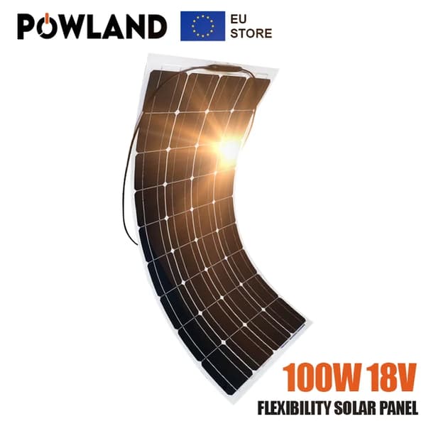 Solpanel, Fleksibelt Design, Effektiv Energiomdannelse, 100W fleksibel solenergi