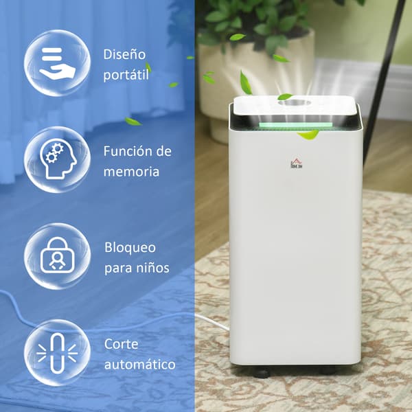 Elektrisk Avfuktare, Kapacitet 12L/dag, Effekt 210W, 5 Läge, Vit