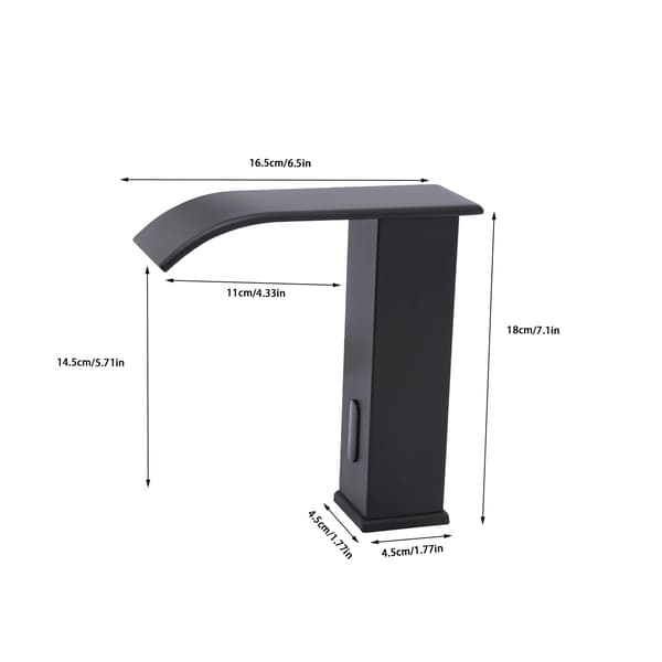 Automatisk Sensor Vandhane, Vandfald Design, Varmt & Koldt Vand, sort