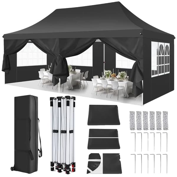 Gazebo, Vandtæt, Nem Opsætning, sort