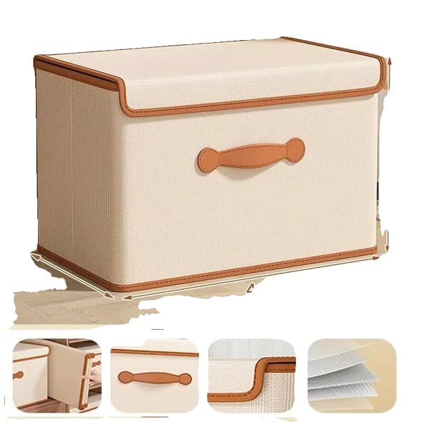 Opbevaringsboks, Foldbart Design, Holdbart Materiale, 42L Beige