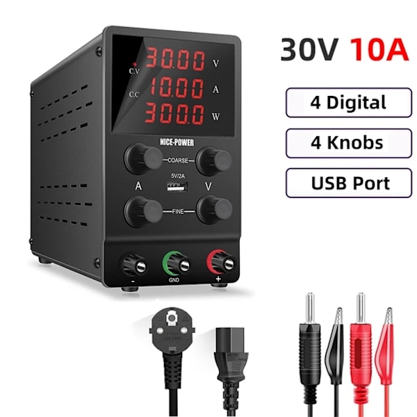 Laboratoriovirtalähde, säädettävä digitaalinäyttö, kaksi kanavaa, 30V 10A-yksittäinen, 220V 30V 10A-single 30V 10A-single