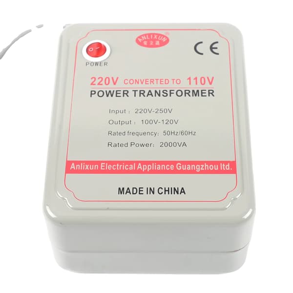 Strømtransformator, 220V til 100V konvertering, 2000VA nominel effekt, 2000w