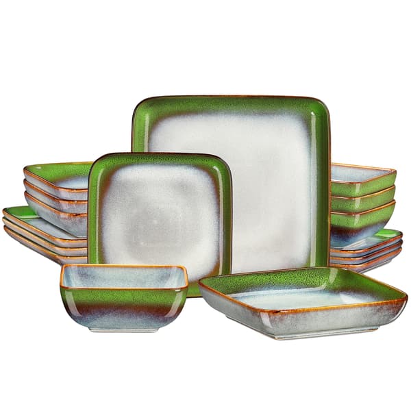 Middagssæt, Elegant Design, Holdbar Konstruktion, MIX-FARVE-16-DELE