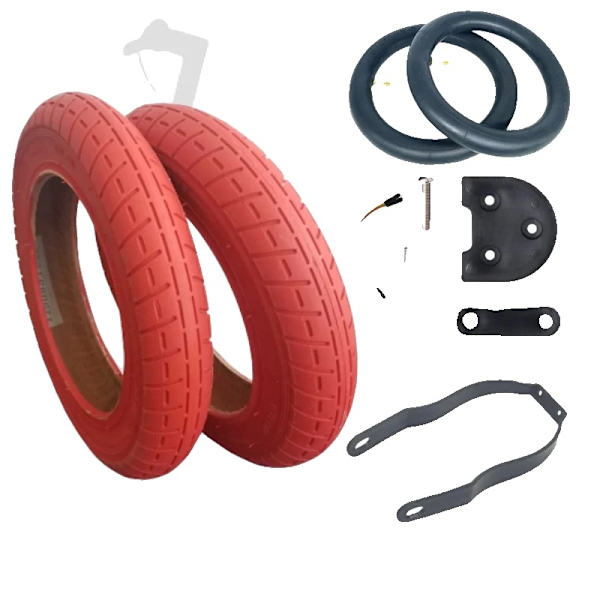 10-tums Röda Scooter Däck, Komplett Installationskit, Kompatibelt med Xiaomi Modeller,Kit Pro2/1S/Mi3 (plast) Kit Pro2/1S/Mi3 (plastic) Kit Pro2/1S/Mi3 (plastic)