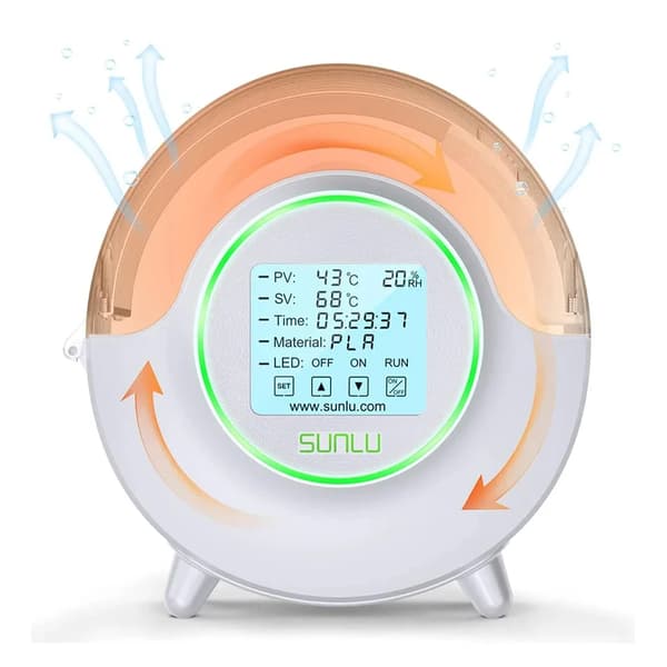 Filamenttork, 360° Omkringlig Värme, LED Touch Screen, VIT, EU PLUG (220V)