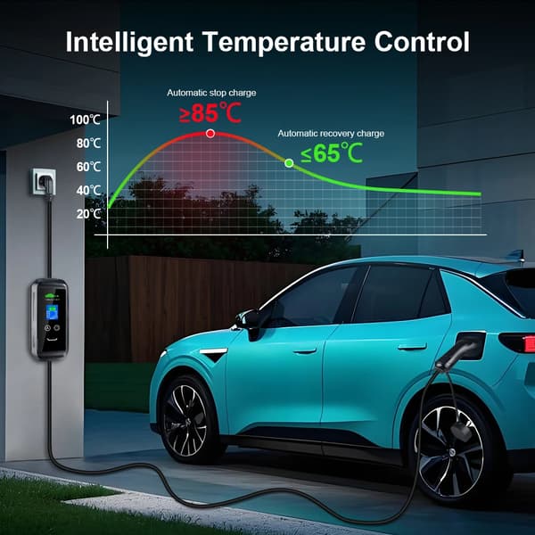 Isigma Bärbar EV-laddare, Smart APP-kontroll, 10M längd,10M 3.6KW APP, TYP2