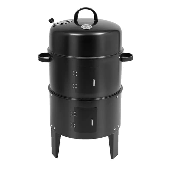Røgegrill, Multifunktionelt Design, Indbygget Termometer, sort