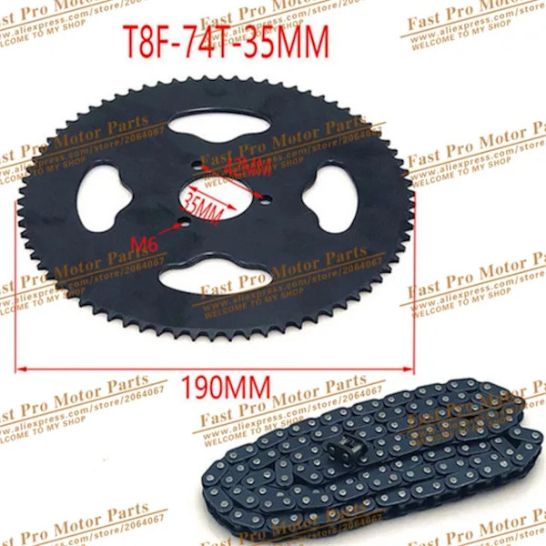 Ketju, 136 lenkkiä, 35mm takaratas, Ketju ja rattaat Chain and Sprocket Chain and Sprocket