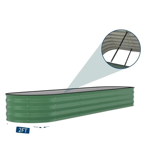 Hævet Havebed, Holdbart Materiale, Ergonomisk Design, Grøn 240x60x45cm