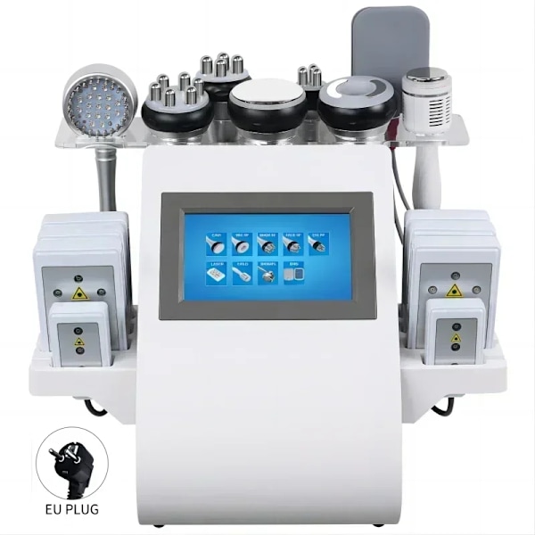 40K Ultrasonic Cavitation Body Slimming Machine, Multi-Funktion, 8 Laser Plader,220V-EU STIK 220V-EU PLUG 220V-EU PLUG