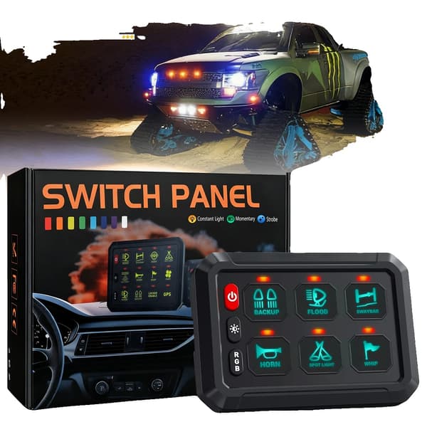 RGB Switch Panel, App Kontrol, Touch Switch, 6 gange (Ingen APP)