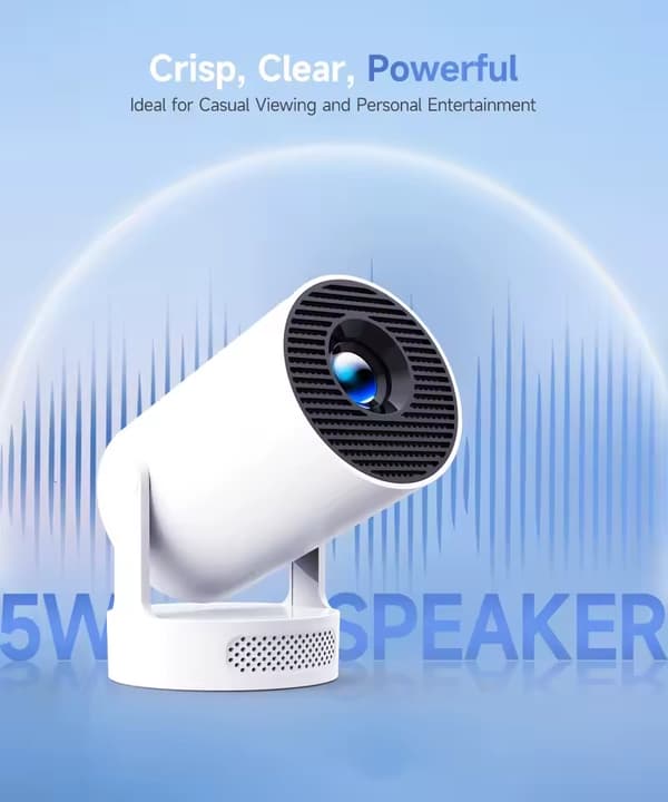 Projektor, 8000 Lumen, WiFi og Bluetooth-forbindelse, HY300 Pro-Grå, EU Stik