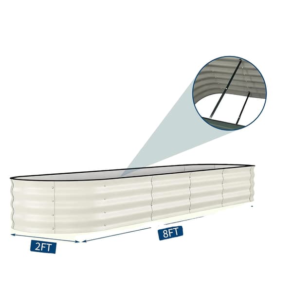 Hævet Havebed, Holdbart Materiale, Ergonomisk Design, Hvid 240x60x45cm