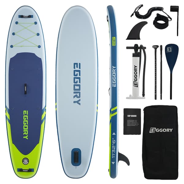 Uppblåsbar Stand Up Paddle Board, Ultra-Stabil Design, PVC Material, Grå-Grön