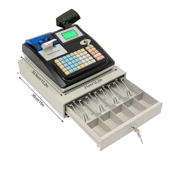 Elektronisk Kasseapparat, Dobbelt Skærm Display, Multi-Betalingssupport, Sort