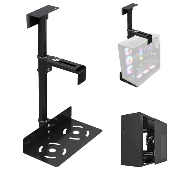 PC Stativ, Justerbar Bredde, Robust Metal Konstruktion, sort