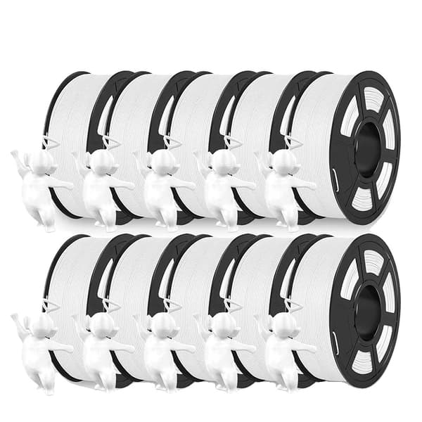 PLA Filament, Slät Textur, Hög Kompatibilitet, MATTE Vit 10Roll