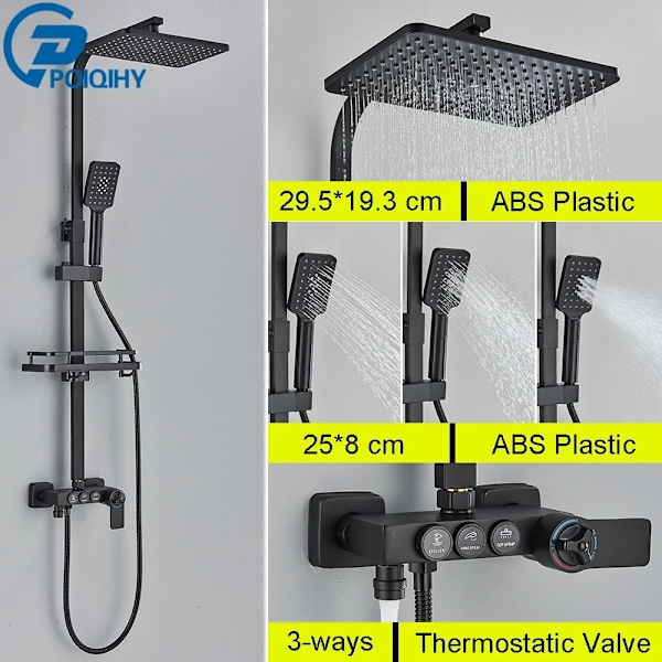 Termostaattinen suihkusekoitin, 3- tai 4-suuntainen ohjaus, 29,5*19,3 cm ABS-suihkupää,Termostaattinen B2 Thermostatic B2 Thermostatic B2