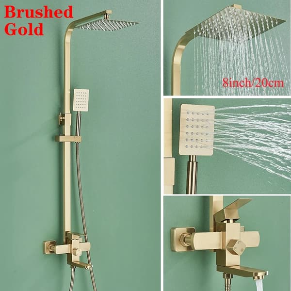 Duschkran, Modern Stil, Enhandsgrepp, Matte Guld 8-I