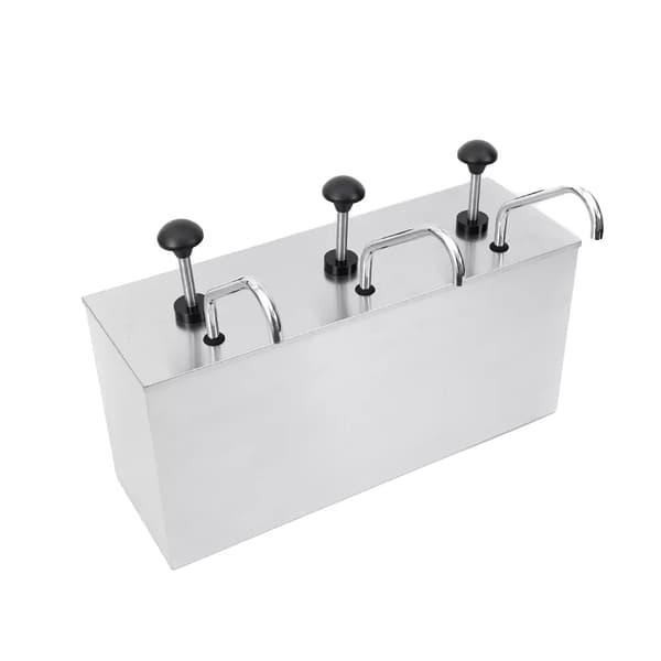 Såsdispenser, rostfritt stål, pumpdesign, 4L kapacitet, Silver