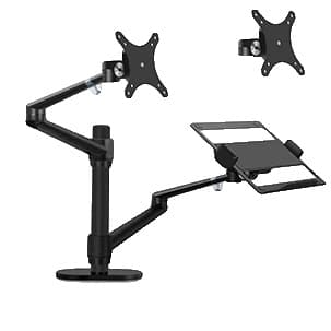 Skrivebordscomputerstand, fuld bevægelsesjustering, 10" til 32" kompatibilitet, OL-3L-V SORT