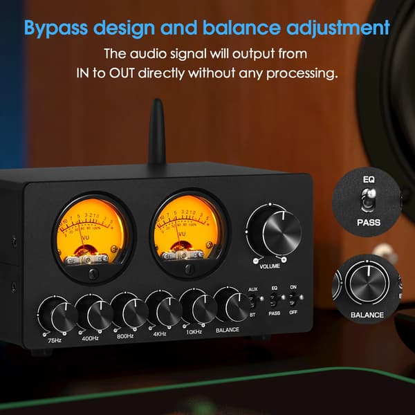 Mini 5-bånds EQ-forstærker, Bluetooth-indgang, kompakt design