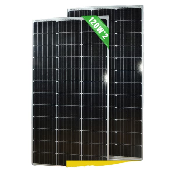 Solpanel, Høj Effektivitet, Stiv Struktur, 2PCS  120W