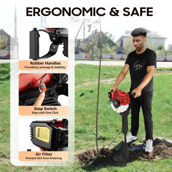 Havetrægraver, 1900W Effekt, 20-55J Slagkapacitet, Rød/Sort