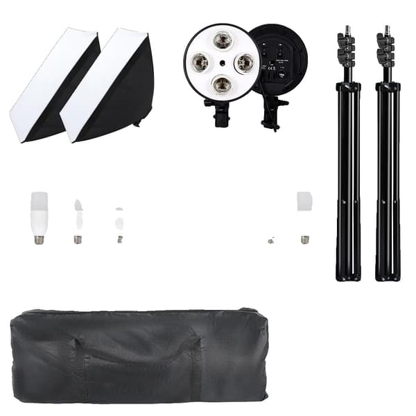 Fotografi Softbox Lys Kit, Justerbar Lysstyrke, Holdbart Design, 8stk 40W pære