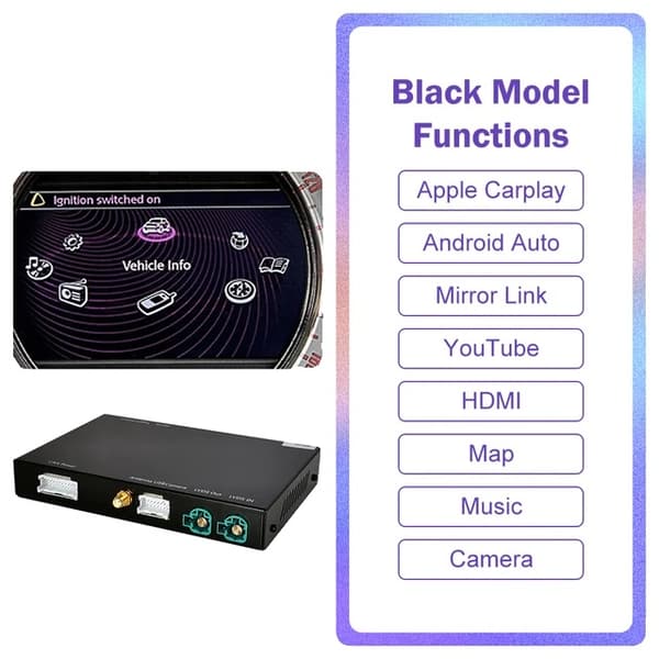 CarPlay-system, trådlös anslutning, USB-uppspelning, CIC-system 2008-2013