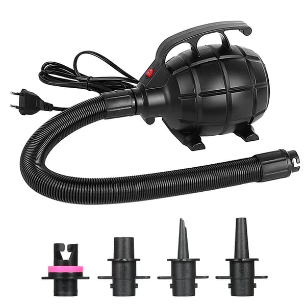 Elektrisk Luftpumpe, Hurtig Oppustning, Kompakt Design, Sort, EU