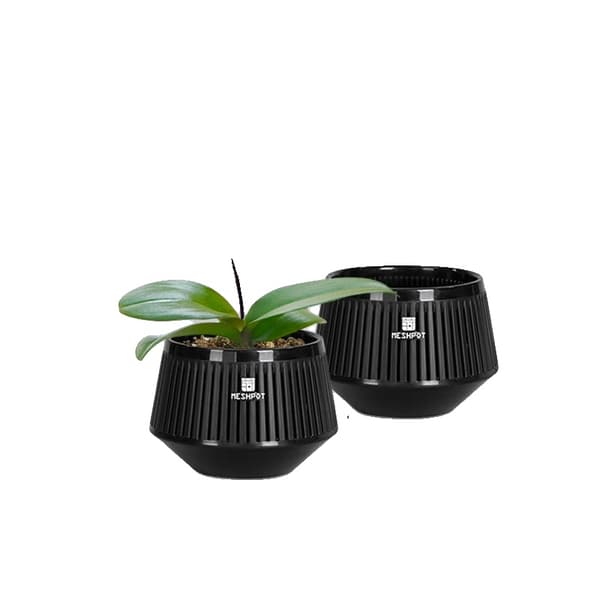 Orkidepotte, Luftbeskæring Design, Moderne Æstetik, Sort-2 stk 12cm