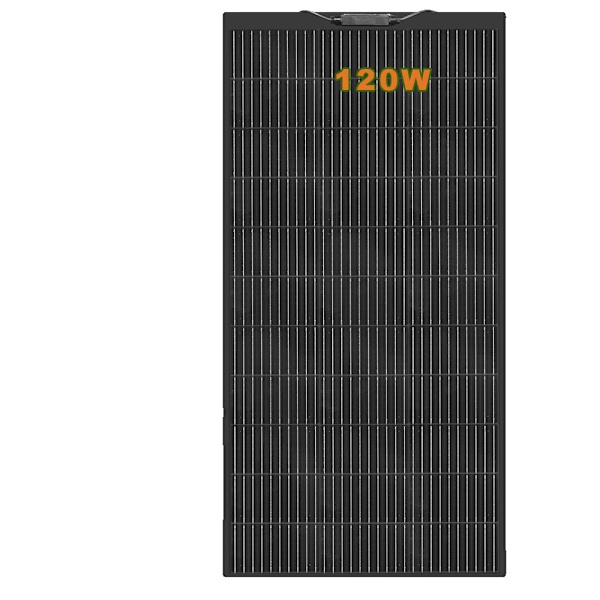 Solpanel, Fleksibelt Design, Høj Effektivitet, 120W Sort
