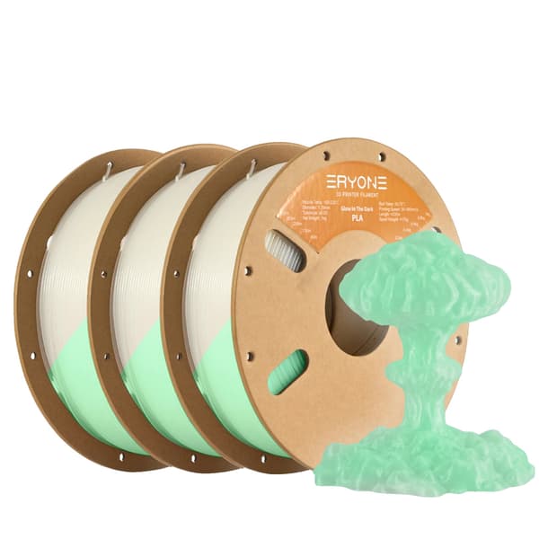 3D-printer filament, PLA-material, lyser i mørket, Grøn-3kg