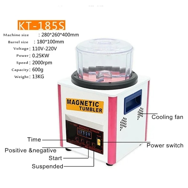 Smykkepoleringsmagnet, 2000 omdrejninger pr. minut, Spænding 110V-220V,KT-185S KT-185S KT-185S