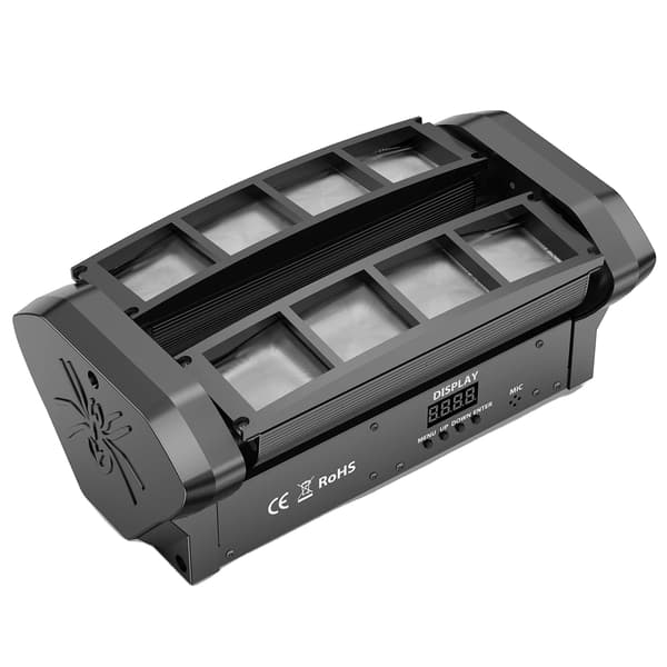 Scenljuseffekter, 8 LED-lampor, Dynamisk Multi-Strålkontroll, 1STK, EU Kontakt