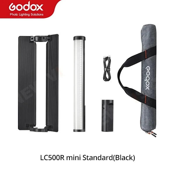 LC500R Mini LED-lysstick, Justerbar farvetemperatur på 2500K-8500K, Høj farvegengivelse (CRI),LC500R mini sort LC500R mini black LC500R mini black