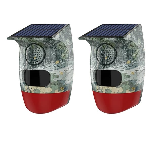 Larm System, PIR Infraröd Rörelsesensor, 120dB Siren, 2PC Kamouflage Horn