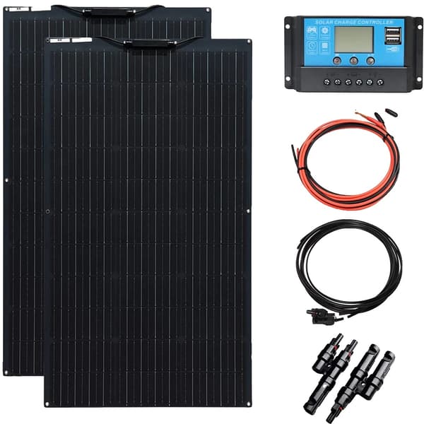 Solpanel Kit, Fleksibelt Design, Intelligent Opladningsteknologi, 200W solarkit