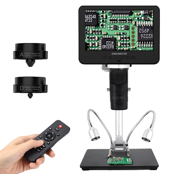 HDMI Digitalt Mikroskop, 2000X Förstoring, Högupplösande 4MP Sensor,AD246SM(7 tum) AD246SM(7 inch) AD246SM(7 inch)