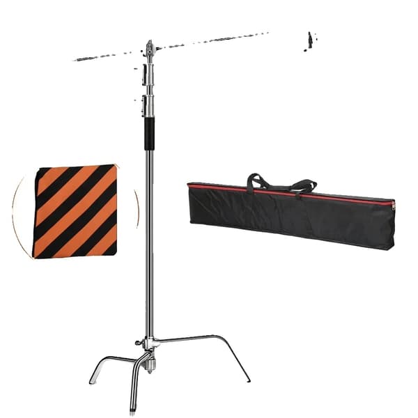 Fotografi C Stativ, Max Højde 260 cm, Holdbart Rustfrit Stål, 2.6m med taske