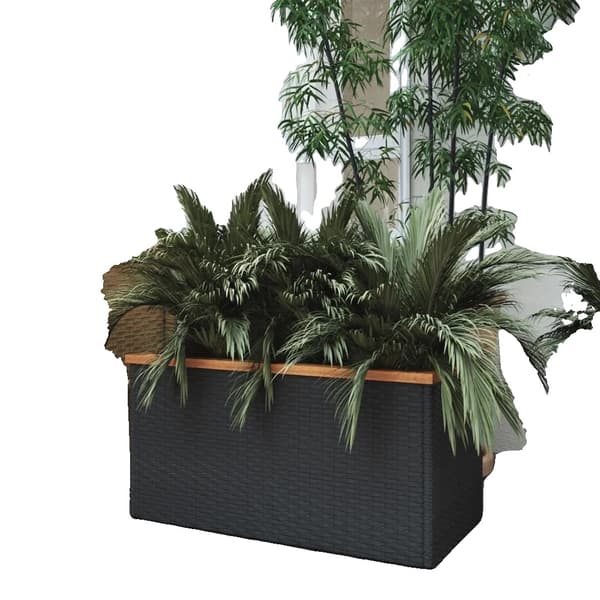 Blomsterkrukke, Holdbar Plastik, Moderne Design, Sort