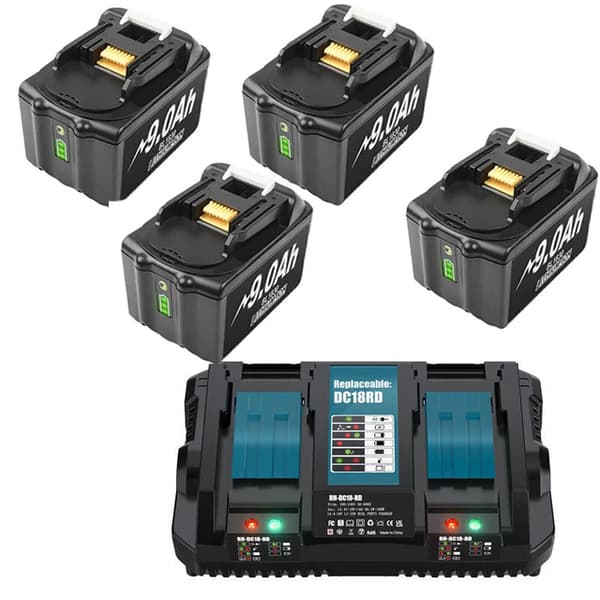 Batteri, 9000mAh kapacitet, smart LED-indikator, 4 B 1C