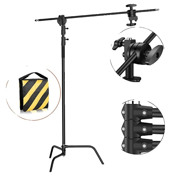 Fotograferings C-stativ, rostfritt stål, justerbar höjd 153-330cm,SH-MST-40BSH-MST-40B SH-MST-40B SH-MST-40B